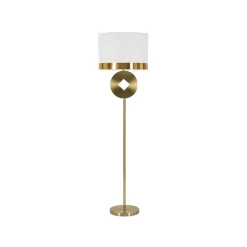 Lampadaire en Métal "Coin" 151cm Or & Blanc