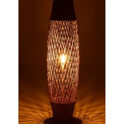 Lampadaire en métal et bois beige 31x31x119.5 cm