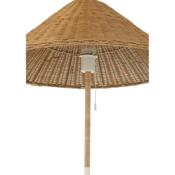 Lampadaire en métal et rotin beige 61x61x154 cm