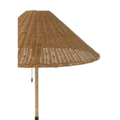 Lampadaire en métal et rotin noir et naturel 61x61x154 cm