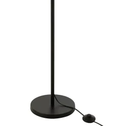 Lampadaire en métal et rotin noir et naturel 61x61x154 cm