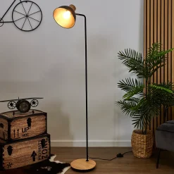 Lampadaire en métal noir 145 cm