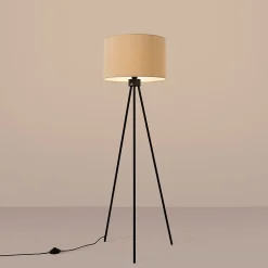 Lampadaire en tissu/PVC/acier 1 lampes 40x40x135cm Sollux