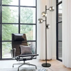 Lampadaire en verre VIOLA - Gris fumé