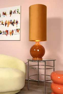 Lampadaire ESTERAD en verre avec 1xE27 - Jaune Ocre - Lucide