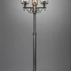 Lampadaire extérieur 3 lampes culot E27 fonte d'aluminium rouille antique - Trio - Volturno