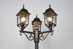 Lampadaire extérieur 3 lampes culot E27 fonte d'aluminium rouille antique - Trio - Volturno