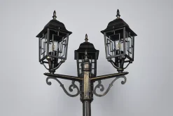 Lampadaire extérieur 3 lampes culot E27 fonte d'aluminium rouille antique - Trio - Volturno