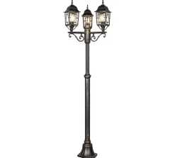Lampadaire extérieur 3 lampes culot E27 fonte d'aluminium rouille antique - Trio - Volturno