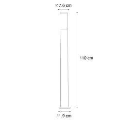 Lampadaire extérieur moderne gris foncé avec opale 110 cm IP44 - Rox