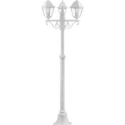 Lampadaire extérieur NISSIE blanc métal/verre 3xE27 60W