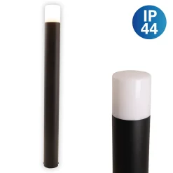 Lampadaire extérieur 'Torcia' hauteur 80 cm, en métal et plastique noir, E27