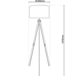 Lampadaire FILCO D 45cm H 147cm bois plastique brun gris douille E27 salon chambre a manger chambre style moderne