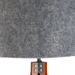 Lampadaire FILCO D 45cm H 147cm bois plastique brun gris douille E27 salon chambre a manger chambre style moderne