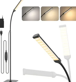 Lampadaire Flexible à Col de Cygne 120 LED 10W noir