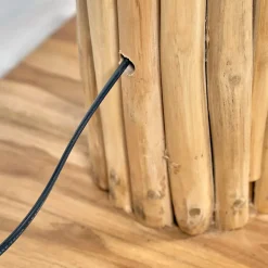 Lampadaire H. 171 cm assemblage bouts de bois de teck massif - ED