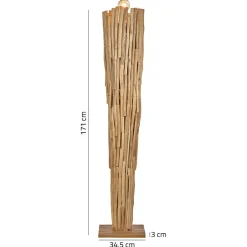 Lampadaire H. 171 cm assemblage bouts de bois de teck massif - ED