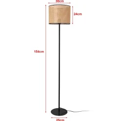 Lampadaire Helens E27 154 x 30 cm noir beige lux.pro