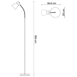 Lampadaire Hetange GoodHome E27 argent