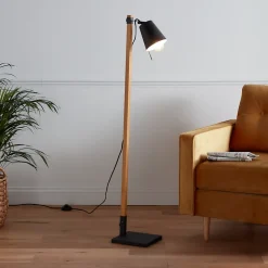 Lampadaire incandescent Menonry GoodHome E27 noir mat