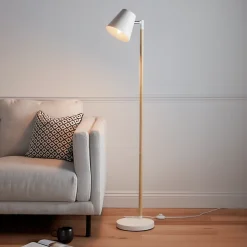 Lampadaire incandescent Mulanje GoodHome E14 blanc mat