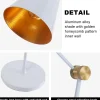 Lampadaire Industriel Blanc Abat-jour en Aluminium avec Intérieur Doré en Nid dAbeille E27 pour Salon