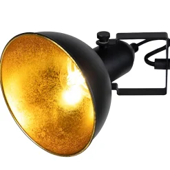 Lampadaire industriel noir avec or 3 lumières - Tommy