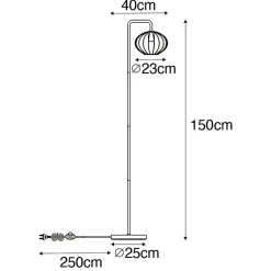 Lampadaire industriel noir 23 cm - Margarita