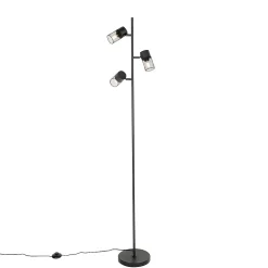Lampadaire industriel noir 3 lumières - Jim