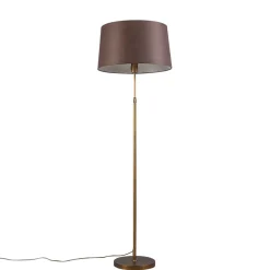 Lampadaire intelligent bronze avec abat-jour marron 45 cm avec Wifi A60 - Parte