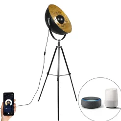 Lampadaire intelligent industriel noir trépied avec WiFi A60 - Magna 50 Eglip