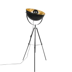 Lampadaire intelligent industriel noir trépied avec WiFi A60 - Magna 50 Eglip