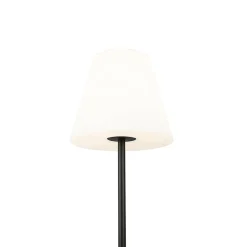 Lampadaire intelligent noir avec abat-jour blanc 35 cm IP65 avec WiFi A60 - Virginia