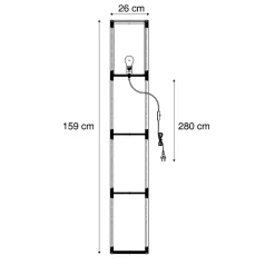 Lampadaire intelligent noir avec Wifi A60 - Stojan
