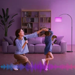 Lampadaire intelligent WiFi RVB réglable, fonctionne avec Alexa/Google Home, Classe énergétique E