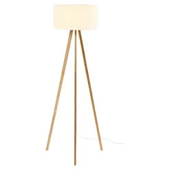 Lampadaire intérieur Petronia en bambou E27 15W ⌀62 x H.148cm GoodHome