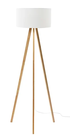 Lampadaire intérieur Petronia en bambou E27 15W ⌀62 x H.148cm GoodHome