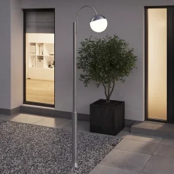 Lampadaire Jarrow E27 25W IP44 GoodHome chrome