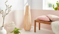 Lampadaire Kasungu E27 60w IP20 ø28 x h. 95,5 cm GoodHome coloris naturel