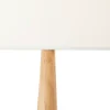 Lampadaire Kirou blanc pied bois IP20 E27 H.150cm Brilliant
