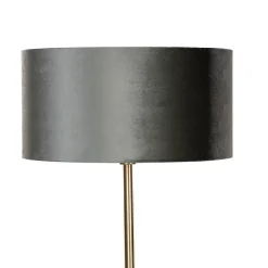 Lampadaire laiton avec abat-jour en velours vert 50 cm - Simplo