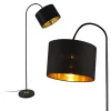 Lampadaire Lampe à Pied Cadre En Métal Et Abat-jour En Tissu 1 X E27 Noir 173 Cm lux.pro