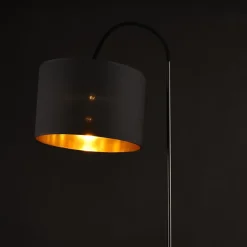 Lampadaire Lampe à Pied Cadre En Métal Et Abat-jour En Tissu 1 X E27 Noir 173 Cm lux.pro