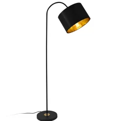 Lampadaire Lampe à Pied Cadre En Métal Et Abat-jour En Tissu 1 X E27 Noir 173 Cm lux.pro
