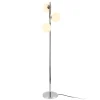 Lampadaire Lampe à Pied Lampe Sur Pied Métal Et Verre 3 X E14 154 Cm Chrome Et Blanc lux.pro