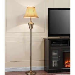 Lampadaire Lampe à Pied Lampe Torchère Cuivre Poli 157 Cm Beige Brun Blanc lux.pro