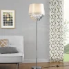 Lampadaire Lampe Sur Pied Métal Poli Tissu Blanc Chrome E27 161 Cm lux.pro