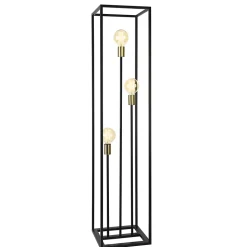 Lampadaire Lampe Sur Pied Métal E27 Noir 140 X 30 X 30 Cm lux.pro