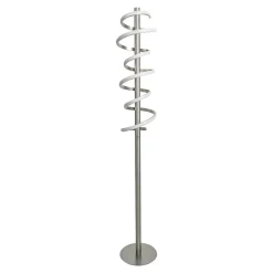 Lampadaire LED BELLEZA 140cm metal plastique nickel mat blanc LEDs fixes salon salle a manger chambre bureau moderne