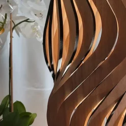 Lampadaire Led bois naturel et noir GM - Piatoni - Alta